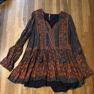 Free People Black Dress with Tassels